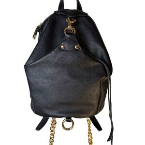 NWT Rebecca Minkoff Julian Convertible Leather Backpack w/ Gold Chain Straps